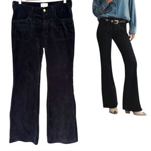 NWT Anthropologie Pilcro The Icon Low-Rise Black Corduroy Chop Pocket Flare
